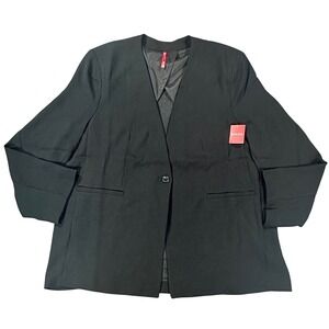 NEW SPANX Plus Black Blazer Women's 2X NWT $248 Perfect Collarless Jacket Crepe